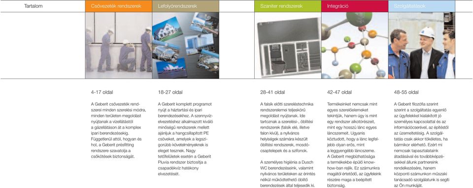 Függetlenül attól, hogyan és hol, a Geberit présfitting rendszere szavatolja a csœkötések biztonságát. A Geberit komplett programot nyújt a háztartási és ipari berendezésekhez.