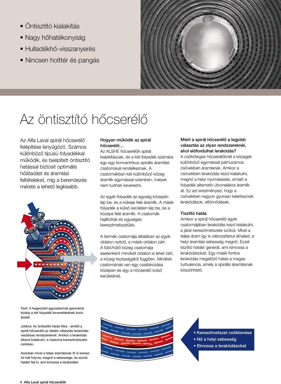 Hogyan működik az spirál hőcserélő Az ALSHE hőcserélők spirál kialakításúak, és a két folyadék számára egy-egy koncentrikus spirális áramlási csatornával rendelkeznek.