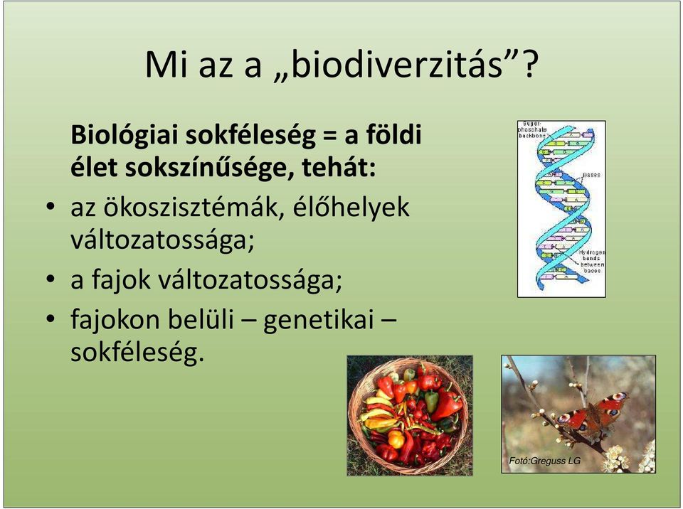 tehát: az ökoszisztémák, élőhelyek