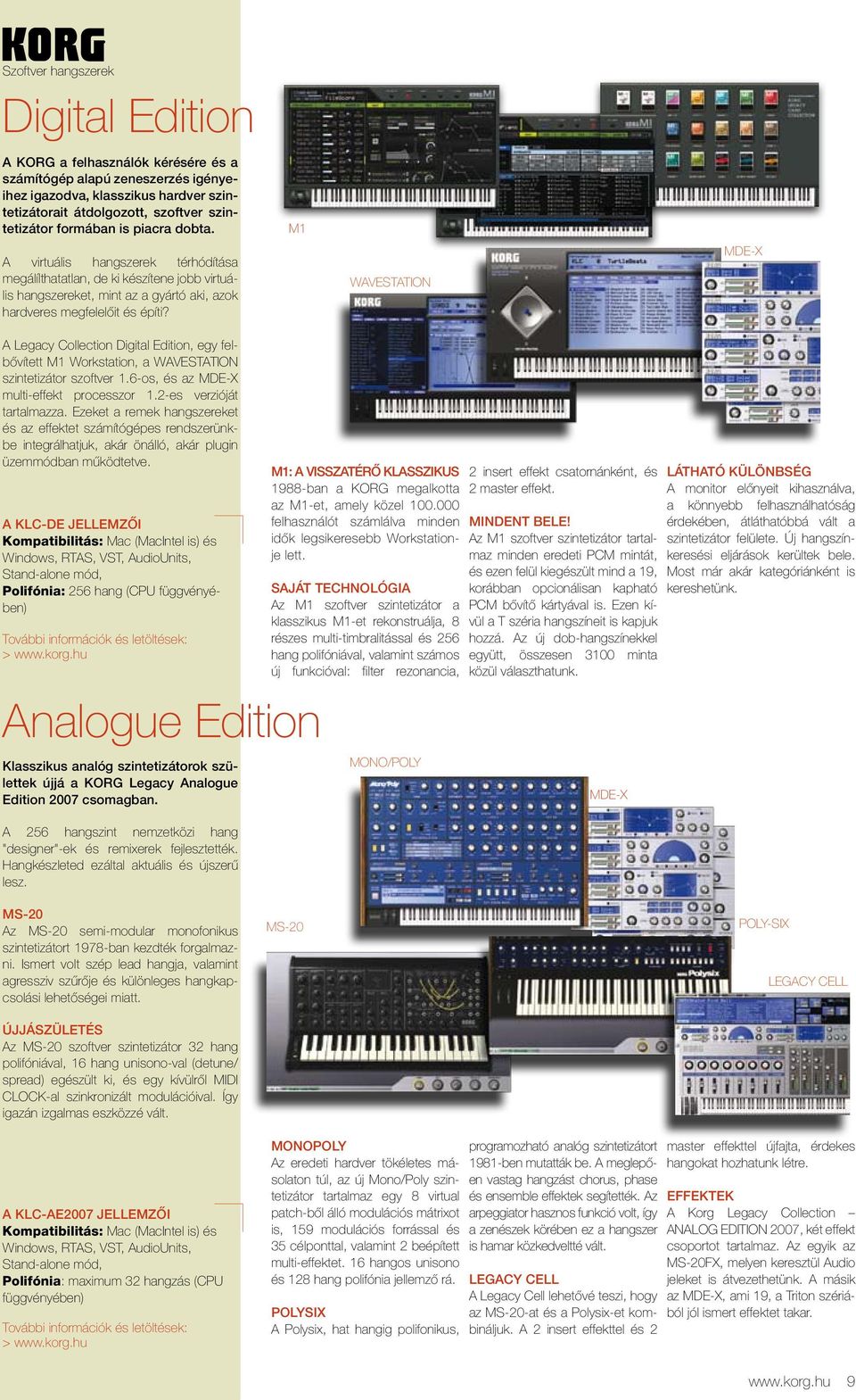 M1 wavestation MDE-X A Legacy Collection Digital Edition, egy felbővített M1 Workstation, a WAVESTATION szintetizátor szoftver 1.6-os, és az MDE-X multi-effekt processzor 1.2-es verzióját tartalmazza.