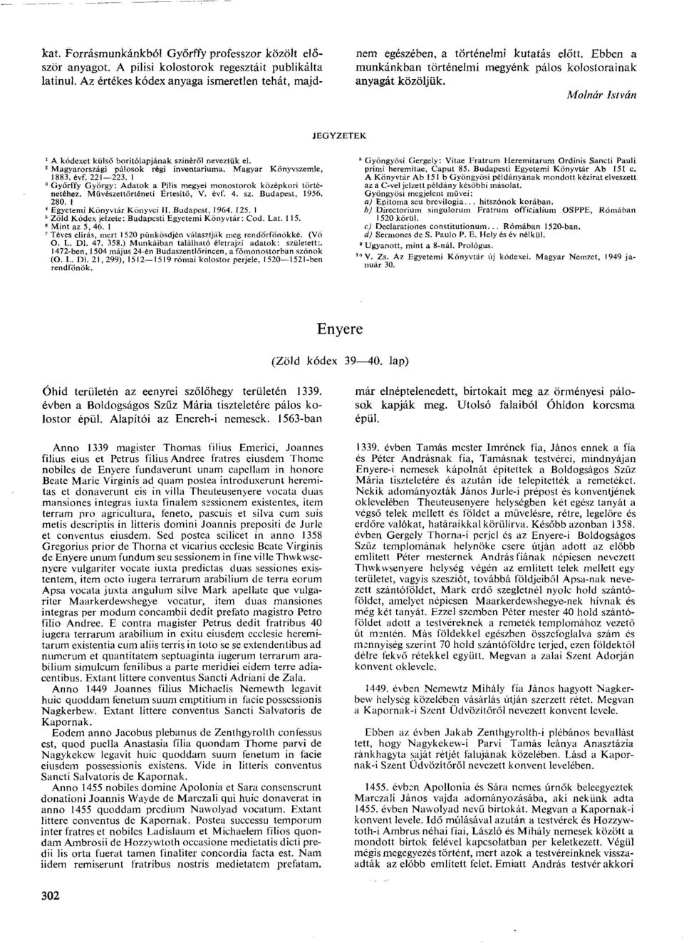 Molnár István JEGYZETEK 1 A kódexet külső borítólapjának színéről neveztük el. 2 Magyarországi pálosok régi inventariuma. Magyar Könyvszemle, 1883. évf. 221 223.