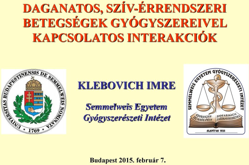 KLEBOVICH IMRE Semmelweis Egyetem