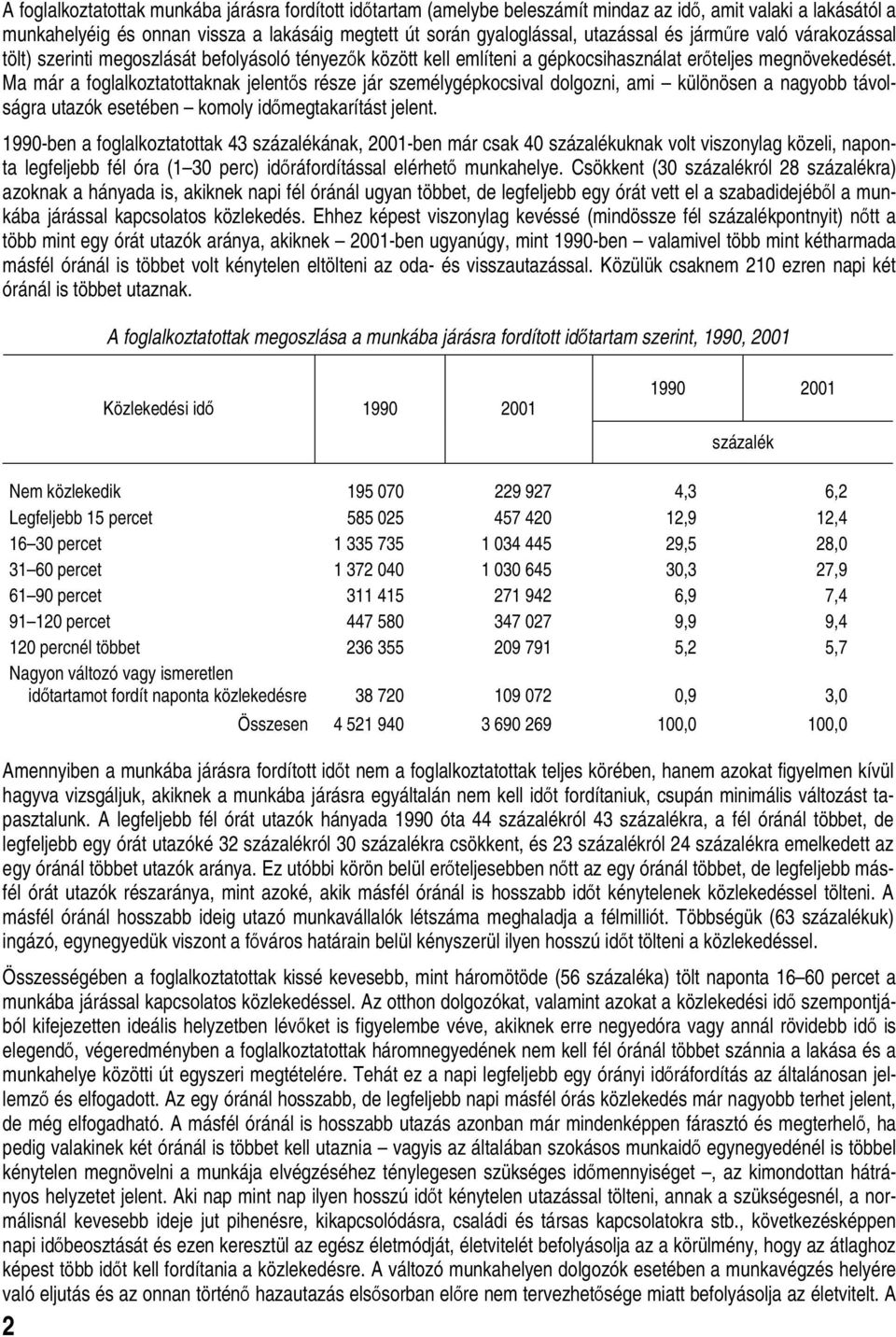 Ma már a foglalkoztatottaknak jelentős része jár személygépkocsival dolgozni, ami különösen a nagyobb távolságra utazók esetében komoly időmegtakarítást jelent.