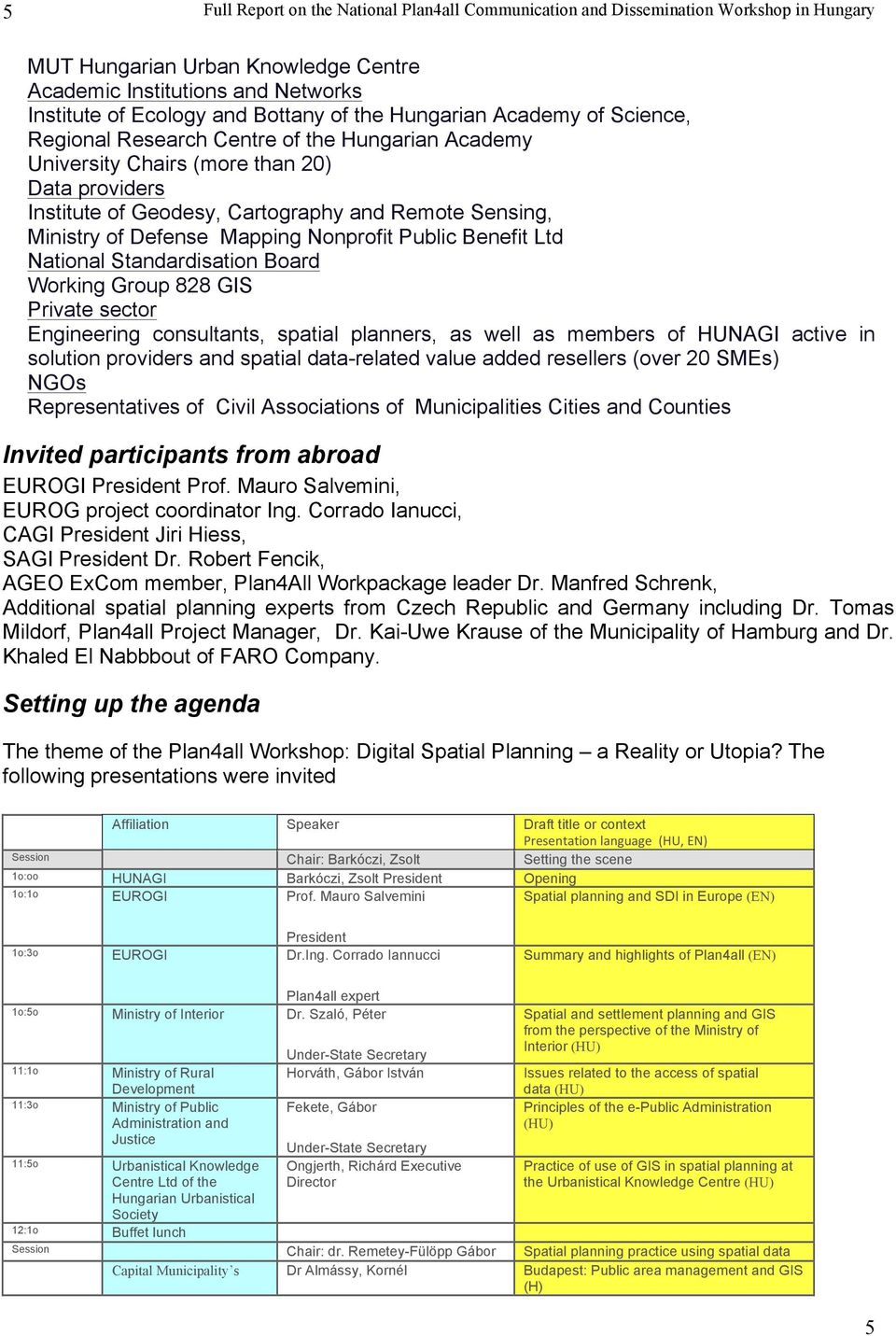 Group 828 GIS Private sector Engineering consultants, spatial planners, as well as members of HUNAGI active in solution providers and spatial data-related value added resellers (over 20 SMEs) NGOs