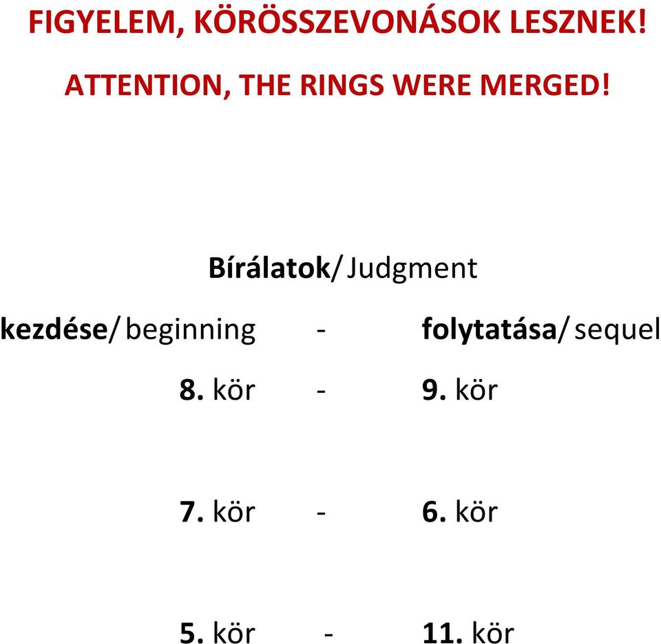 Bírálatok/ Judgment kezdése/ beginning -