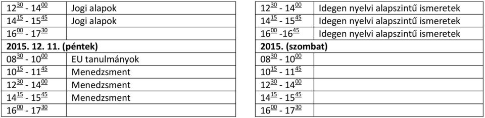 ismeretek 2015. 12. 11. (péntek) 2015.