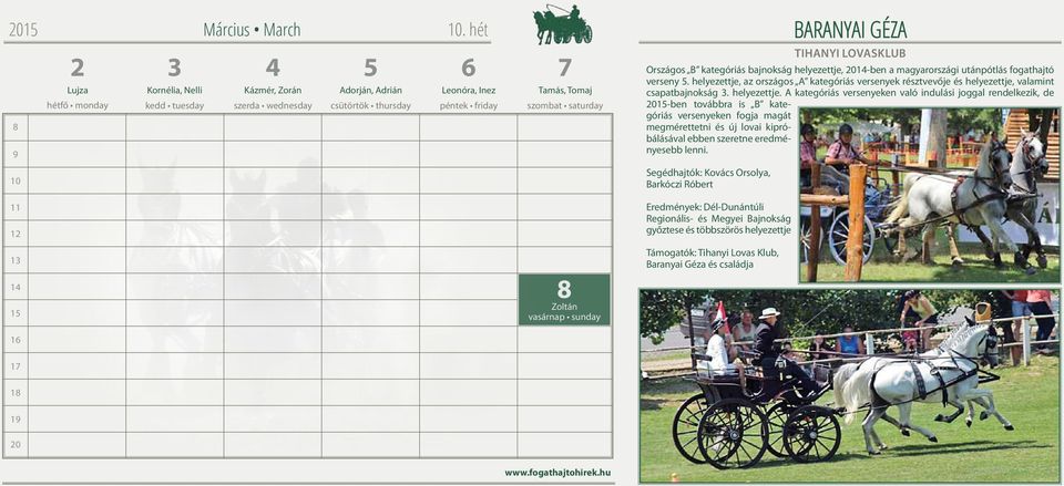 utánpótlás fogathajtó verseny 5. helyezettje,
