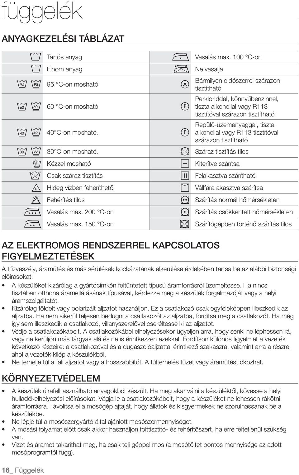 Mosógép használati útmutató - PDF Ingyenes letöltés