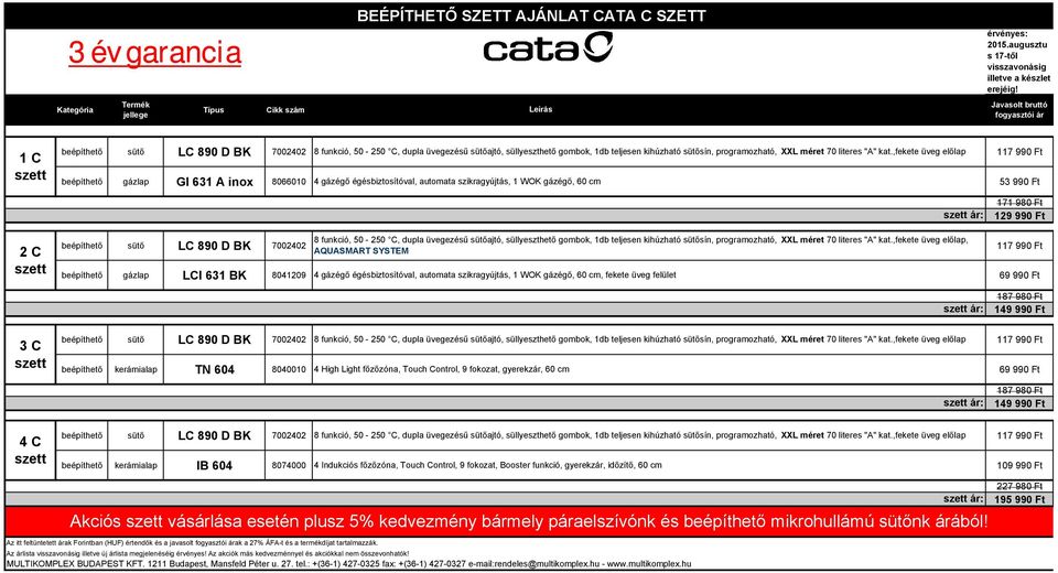 sütősín, programozható, XXL méret 70 literes "A" kat.