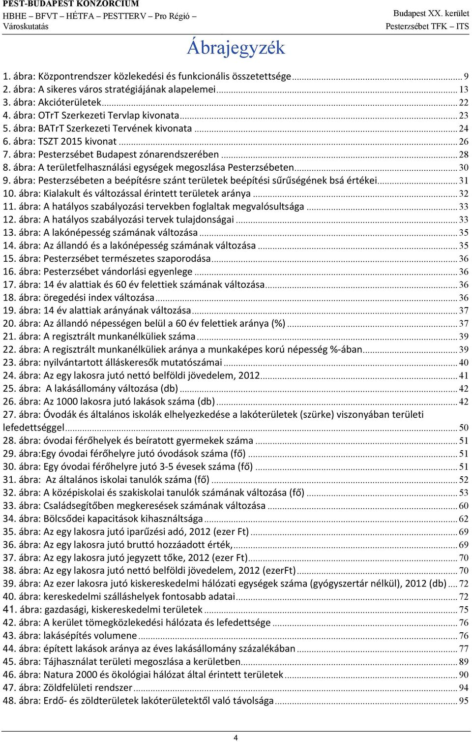 ábra: A területfelhasználási egységek megoszlása Pesterzsébeten... 30 9. ábra: Pesterzsébeten a beépítésre szánt területek beépítési sűrűségének bsá értékei... 31 10.