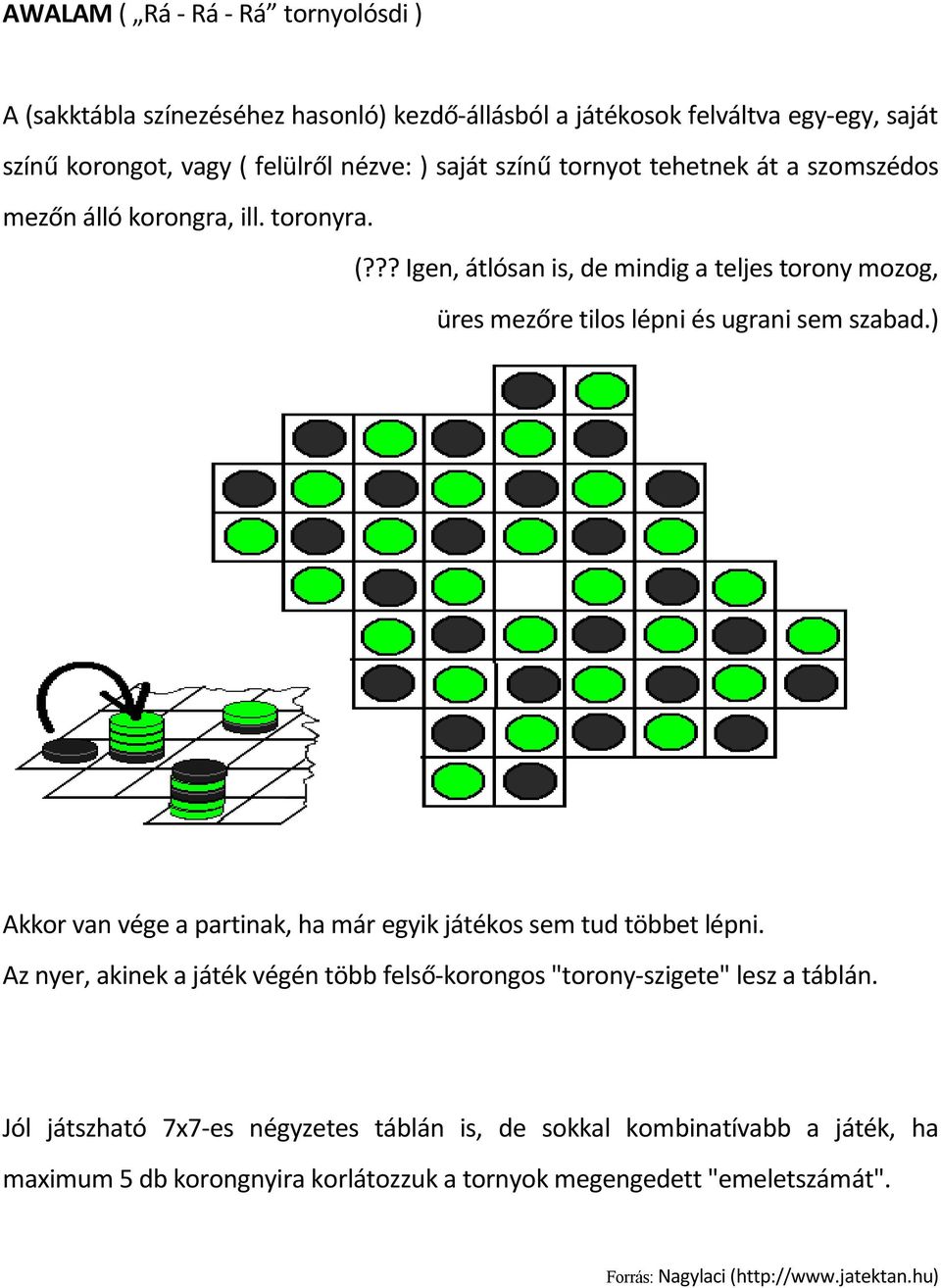 ?? Igen, átlósan is, de mindig a teljes torony mozog, üres mezőre tilos lépni és ugrani sem szabad.