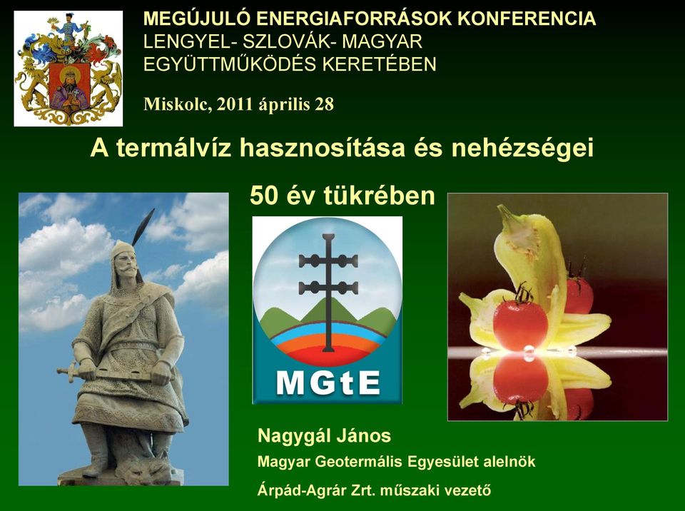 hasznosítása és nehézségei 50 év tükrében Nagygál János