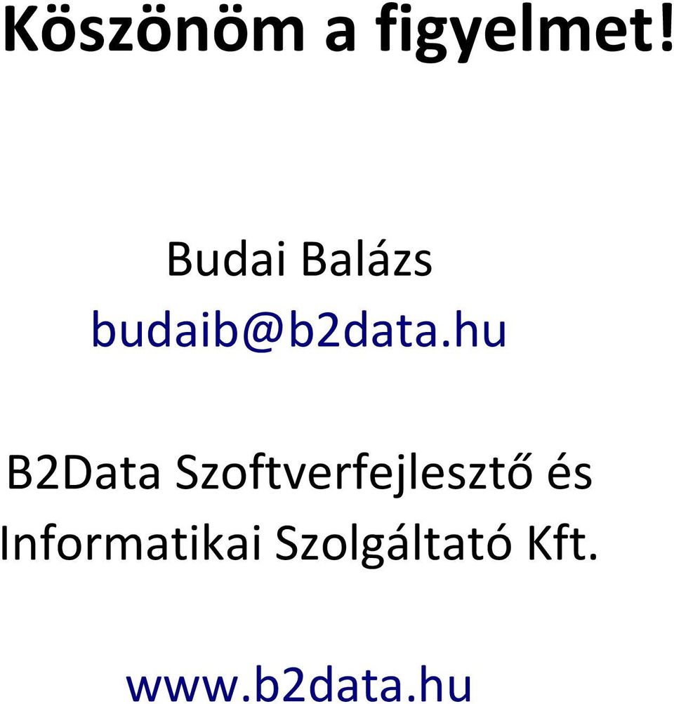 hu B2Data Szoftverfejlesztő