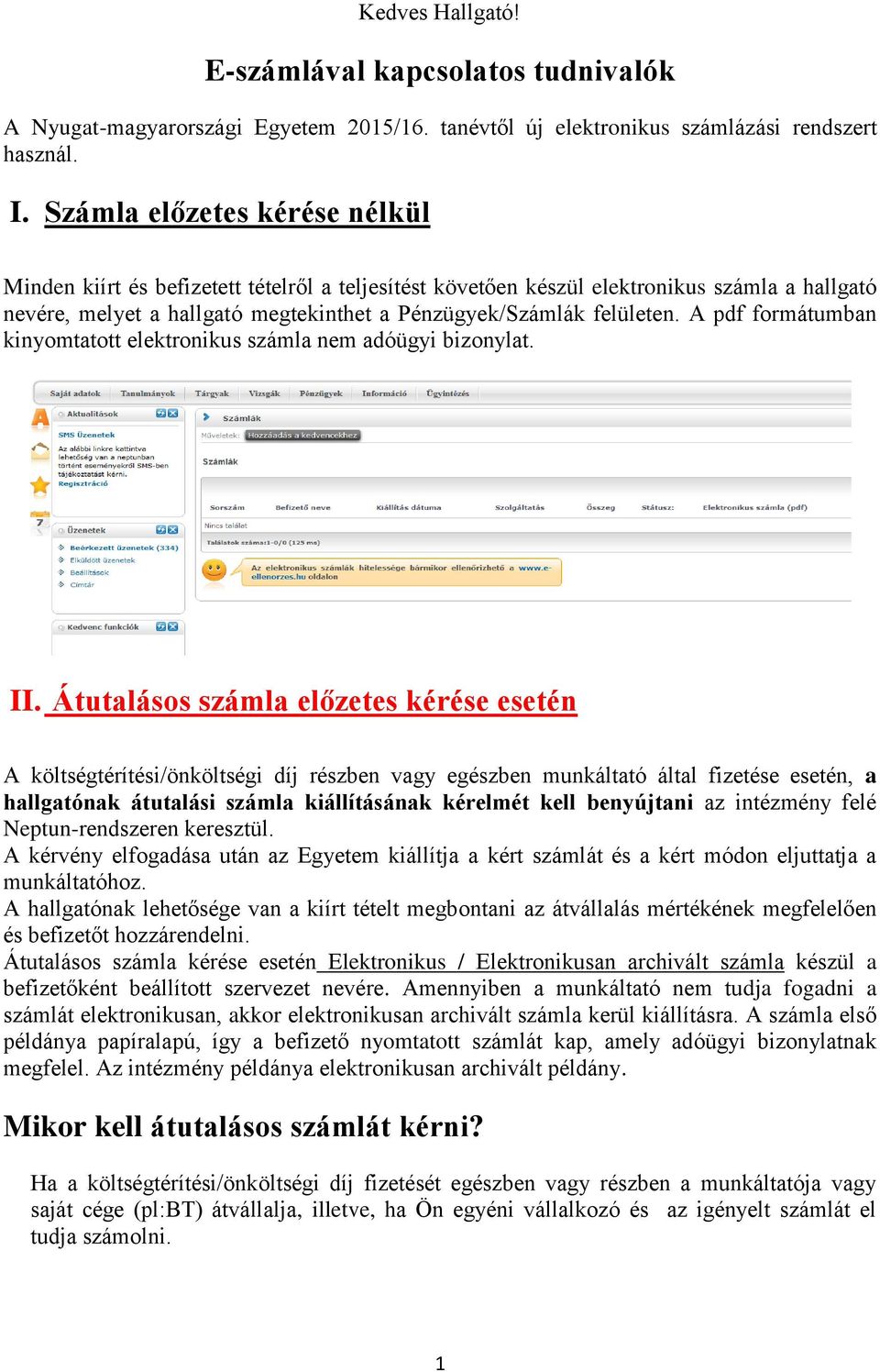 A pdf formátumban kinyomtatott elektronikus számla nem adóügyi bizonylat. II.