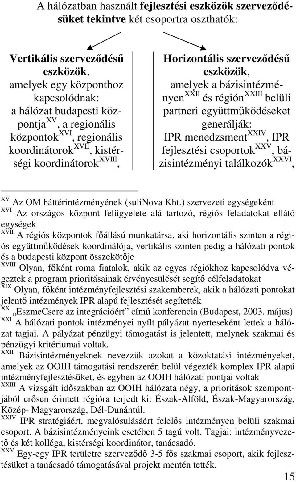 együttmőködéseket generálják: IPR menedzsment XXIV, IPR fejlesztési csoportok XXV, bázisintézményi találkozók XXVI, XV Az OM háttérintézményének (sulinova Kht.