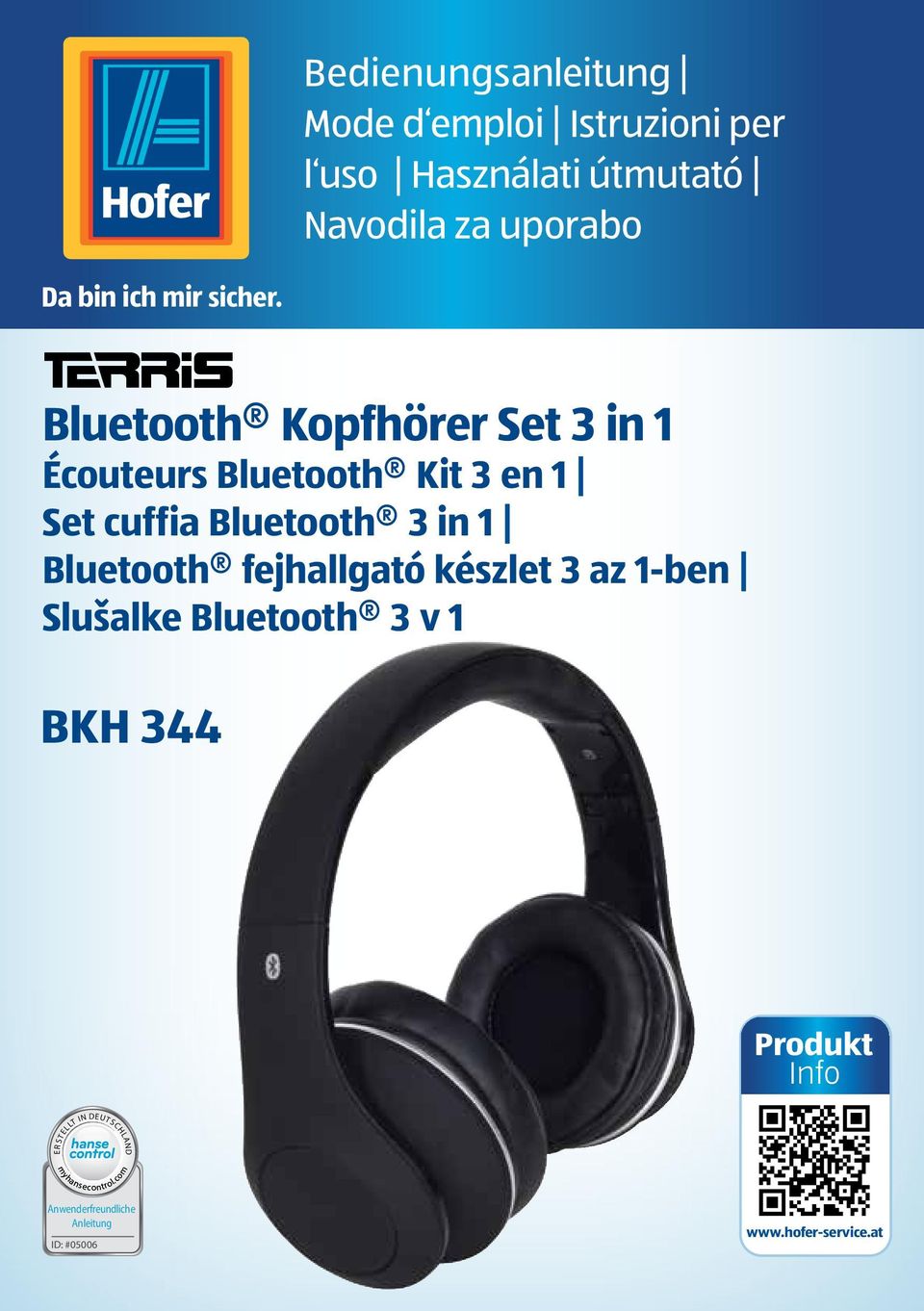 Bluetooth Kopfhörer Set 3 in 1 Écouteurs Bluetooth Kit 3 en 1 Set cuffia Bluetooth 3 in 1 Bluetooth