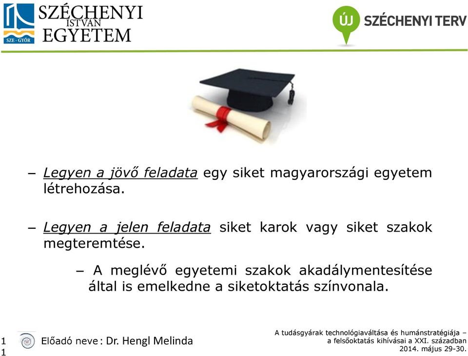 Legyen a jelen feladata siket karok vagy siket szakok