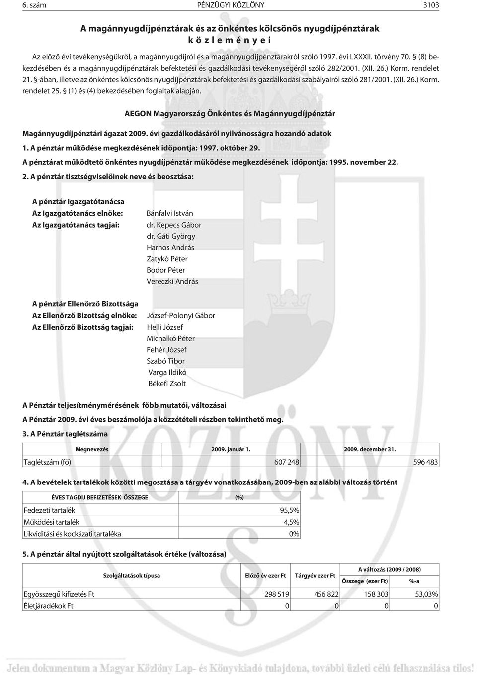 -ában, illetve az önkéntes kölcsönös nyugdíjpénztárak befektetési és gazdálkodási szabályairól szóló 281/2001. (XII. 26.) Korm. rendelet 25. (1) és (4) bekezdésében foglaltak alapján.