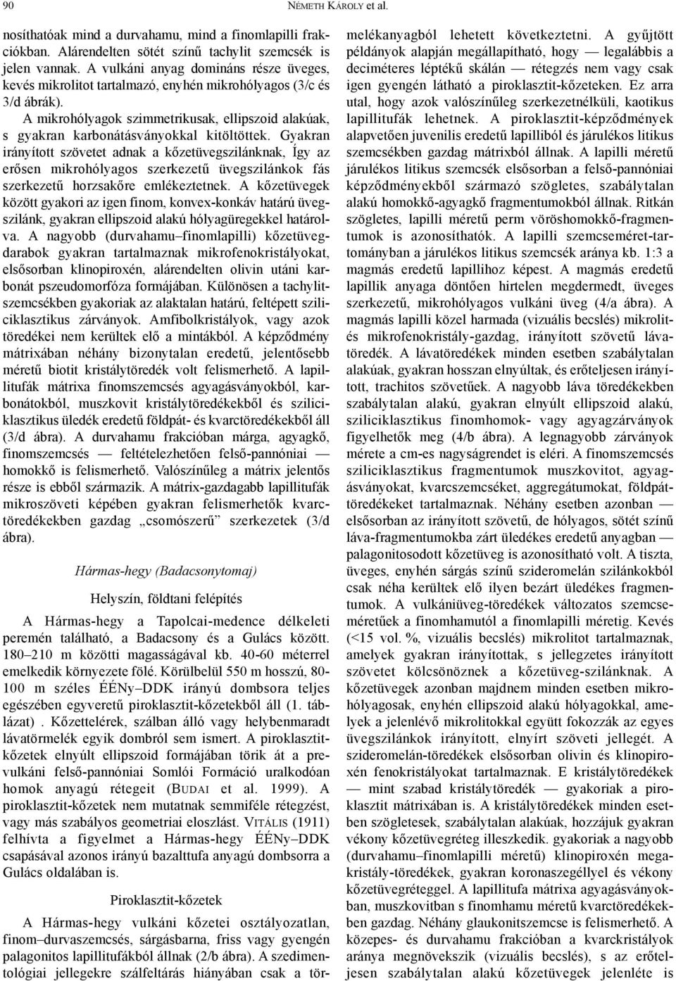 A mikrohólyagok szimmetrikusak, ellipszoid alakúak, s gyakran karbonátásványokkal kitöltöttek.