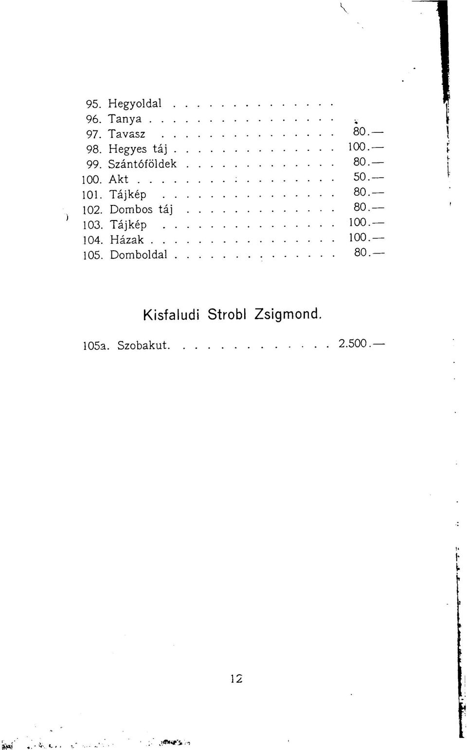 Dombos táj 80. 103. Tájkép 100. 104. Házak 100. 105.