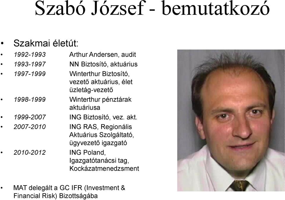 1999-2007 ING Biztosító, vez. akt.