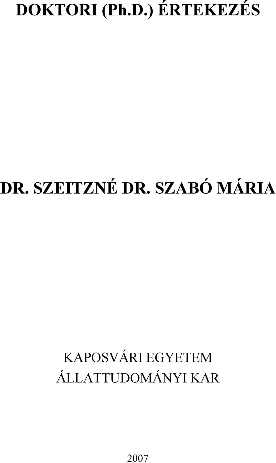 SZABÓ MÁRIA KAPOSVÁRI