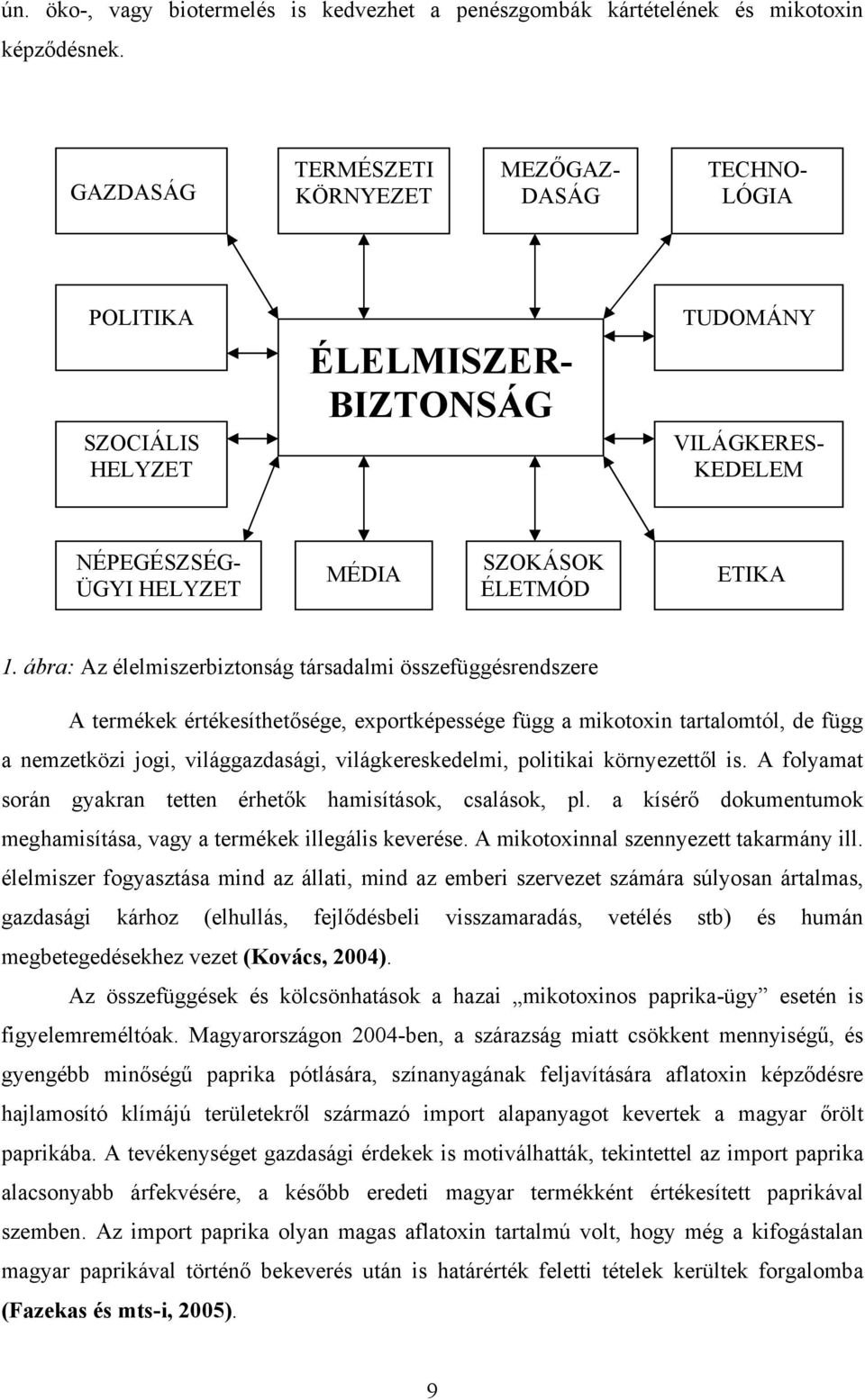 ábra: Az élelmiszerbiztonság társadalmi összefüggésrendszere A termékek értékesíthetősége, exportképessége függ a mikotoxin tartalomtól, de függ a nemzetközi jogi, világgazdasági, világkereskedelmi,