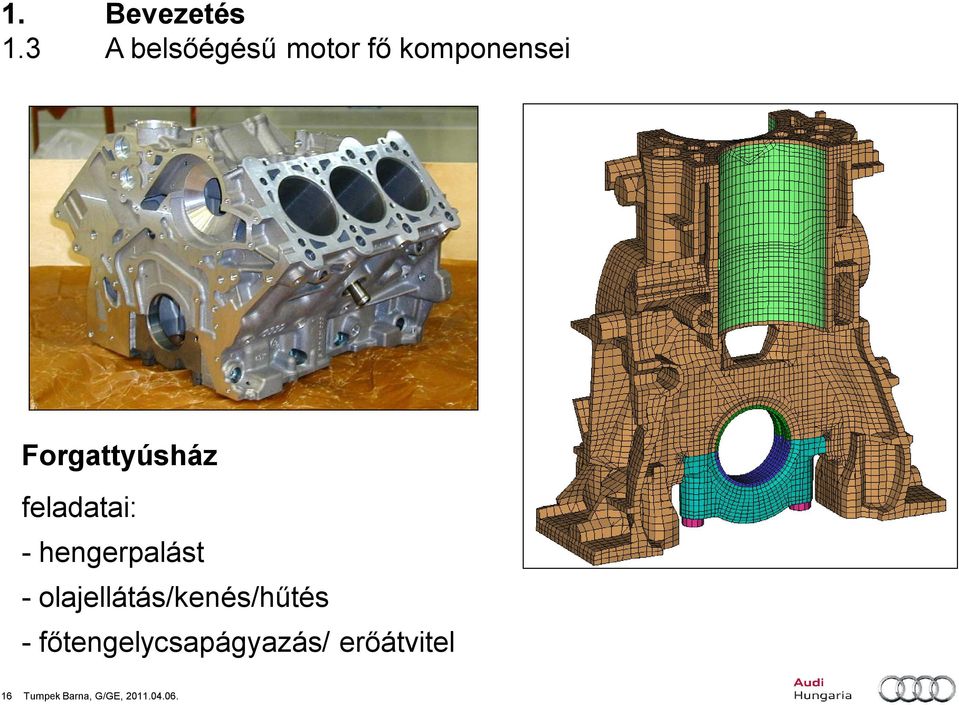 Forgattyúsház feladatai: - hengerpalást -