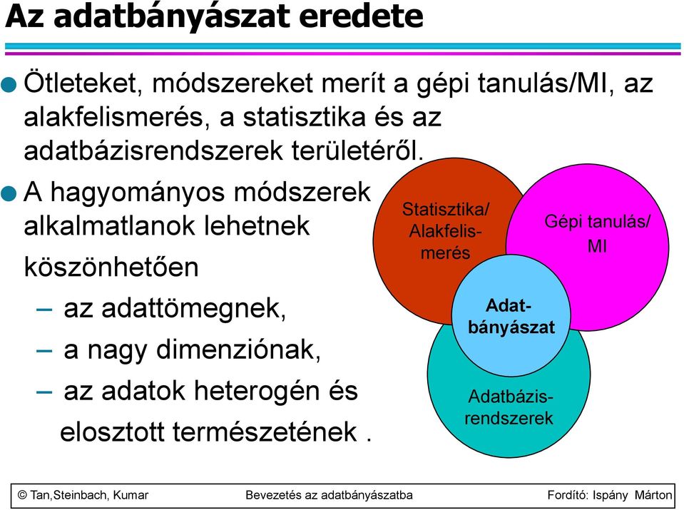 A hagyományos módszerek alkalmatlanok lehetnek köszönhetően az adattömegnek, a nagy