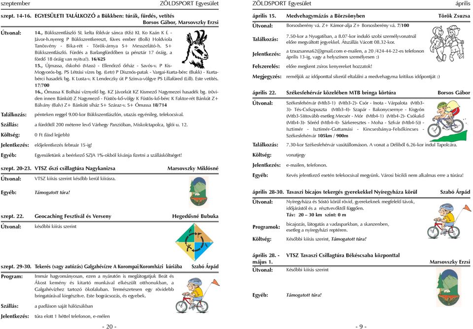 Fürdés a Barlangfürdõben (a pénztár 17 óráig, a fördõ 18 óráig van nyitva!). 16/625 15., Újmassa, õskohó (Mass) - Ellenõrzõ õrház - Savós-v. P Kis- Mogyorós-bg. PS Létrási vízes bg.