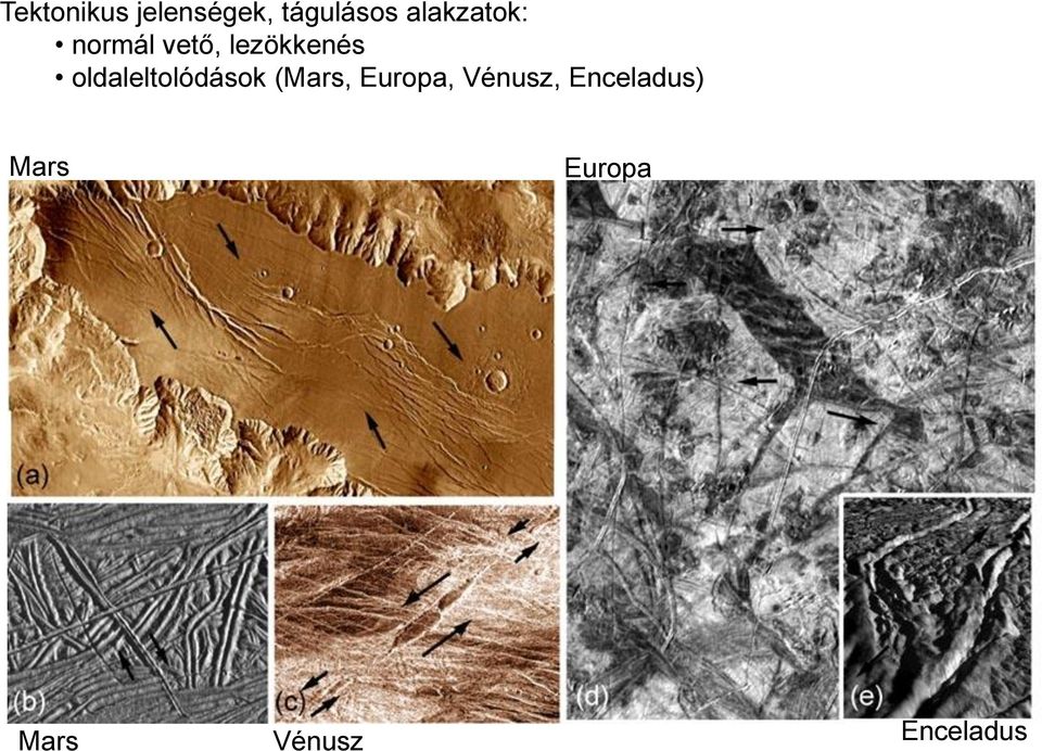oldaleltolódások (Mars, Europa,