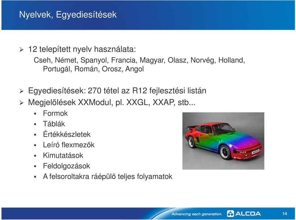 R12 fejlesztési listán Megjelölések XXModul, pl. XXGL, XXAP, stb.