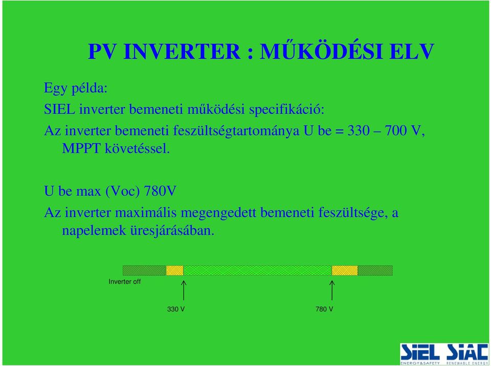 V, MPPT követéssel.