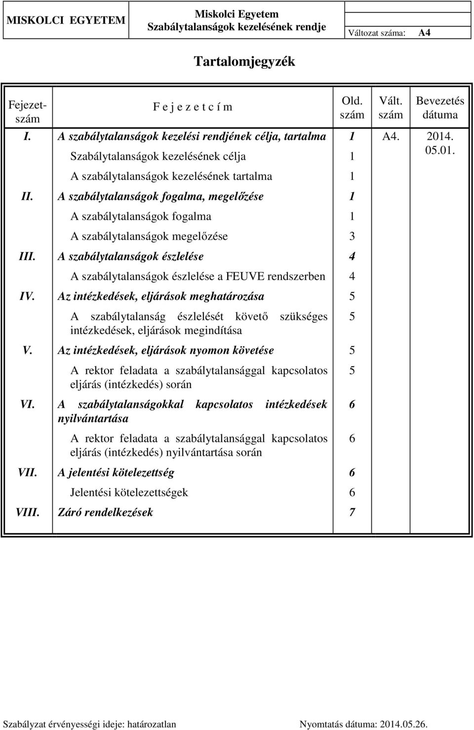 A szabálytalanságok fogalma, megelőzése 1 A szabálytalanságok fogalma 1 A szabálytalanságok megelőzése 3 III. A szabálytalanságok észlelése 4 A szabálytalanságok észlelése a FEUVE rendszerben 4 IV.