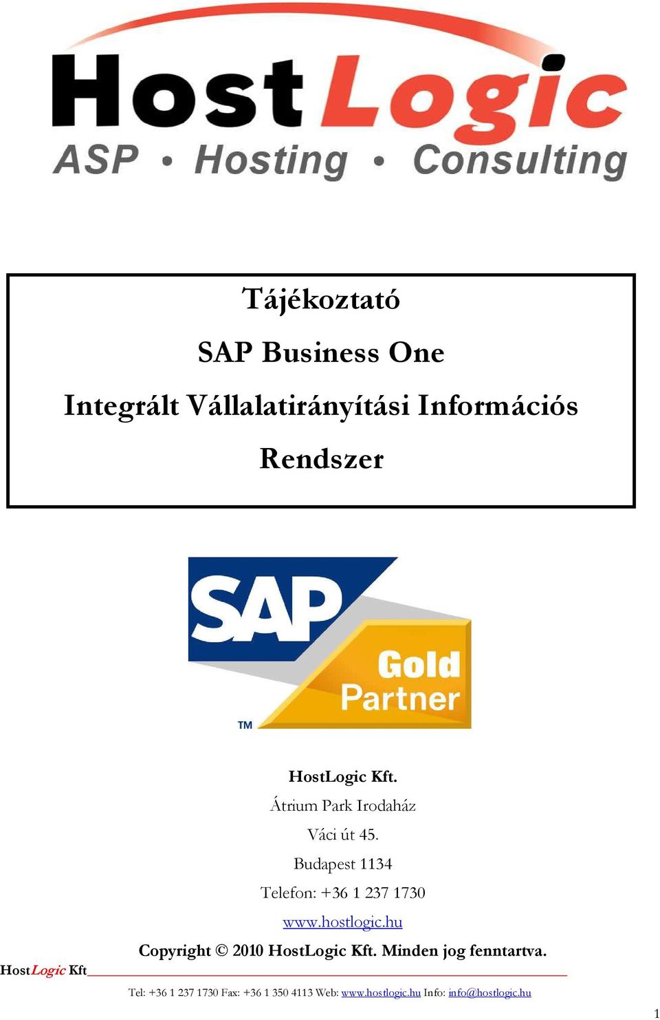 Tájékoztató SAP Business One Integrált Vállalatirányítási Információs  Rendszer - PDF Free Download
