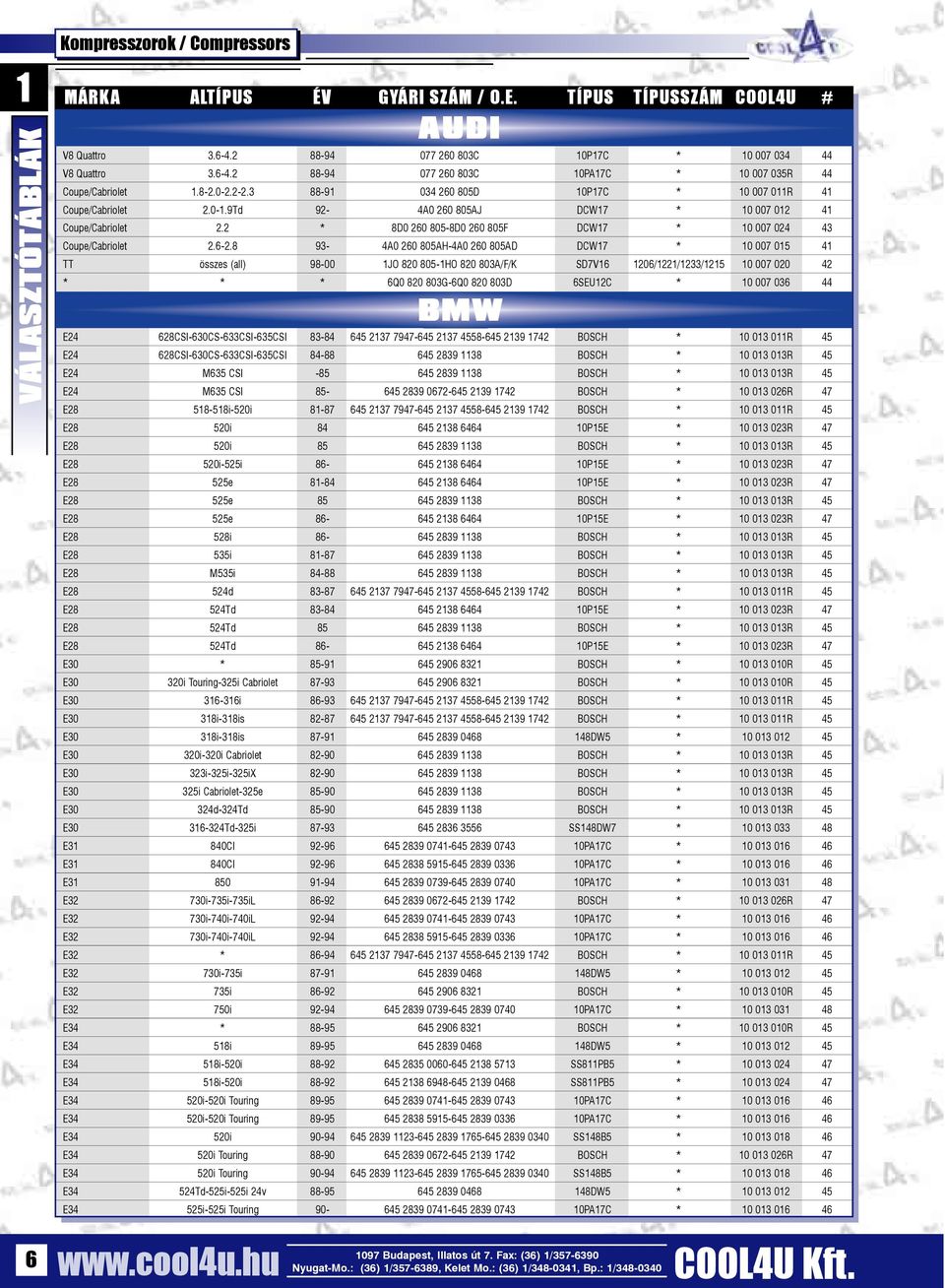 2 * 8D0 260 805-8D0 260 805F DCW17 * 10 007 024 43 Coupe/Cabriolet 2.6-2.