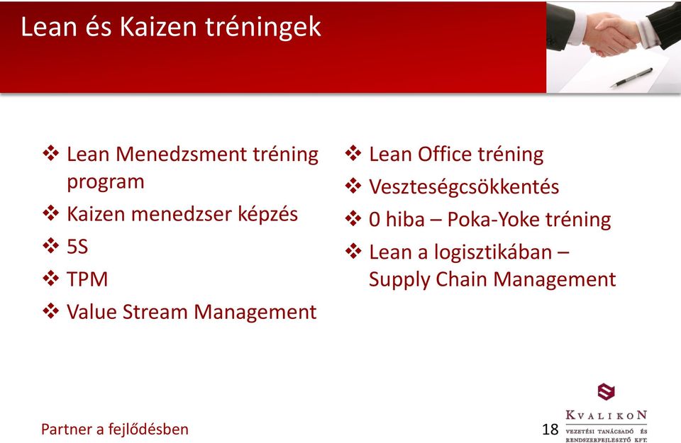 Management Lean Office tréning Veszteségcsökkentés 0