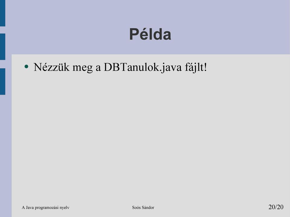 A Java programozási