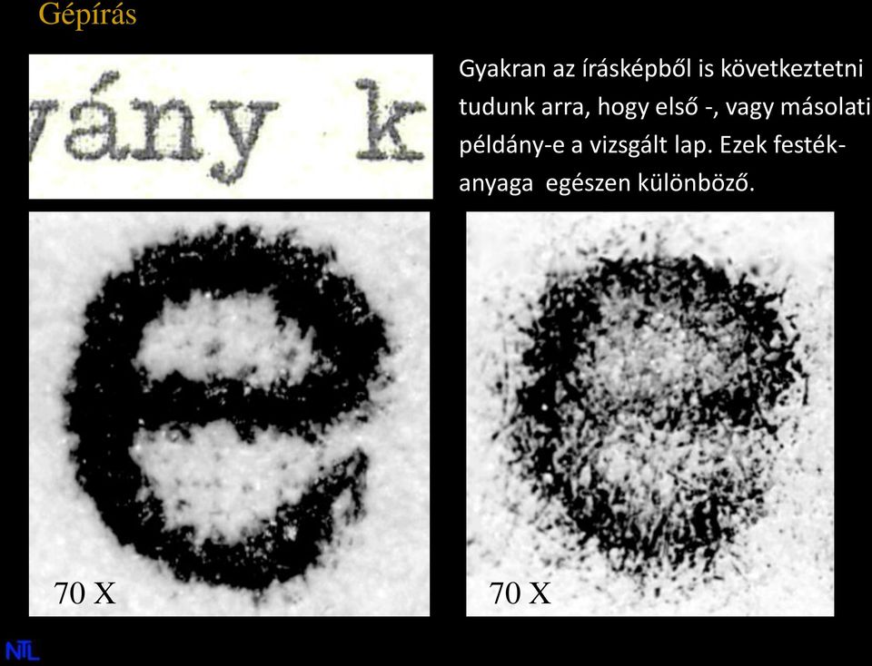 vagy másolati példány-e a vizsgált lap.