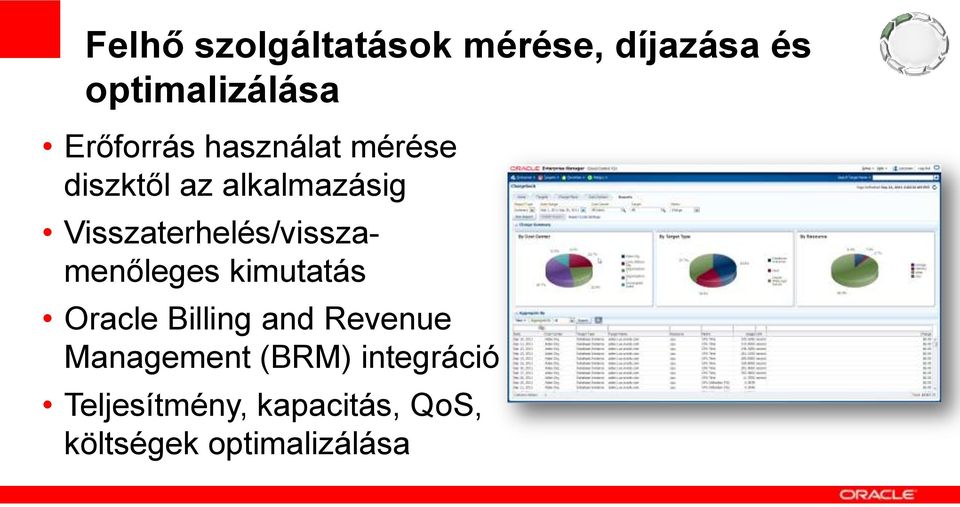 Visszaterhelés/visszamenőleges kimutatás Oracle Billing and