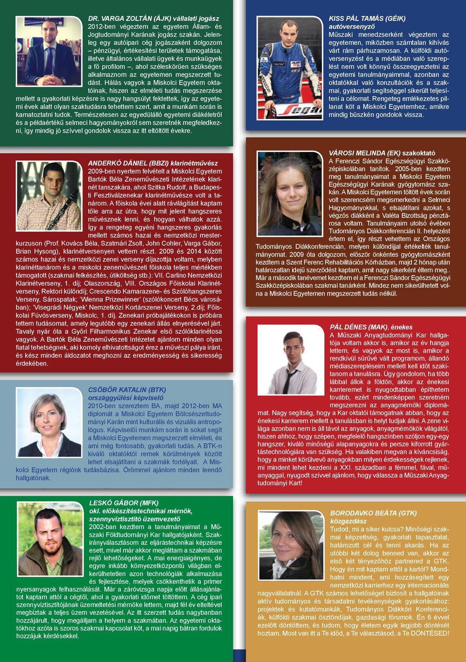 egyetemen megszerzett tudást.