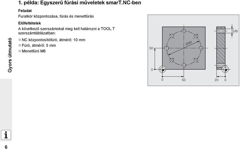 A következő szerszámokat meg kell határozni a TOOL.