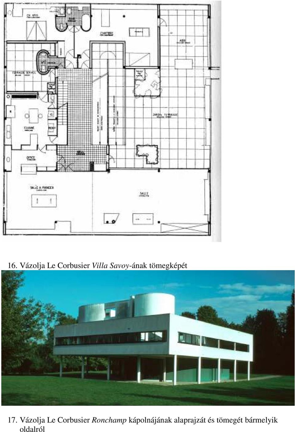 Vázolja Le Corbusier Ronchamp