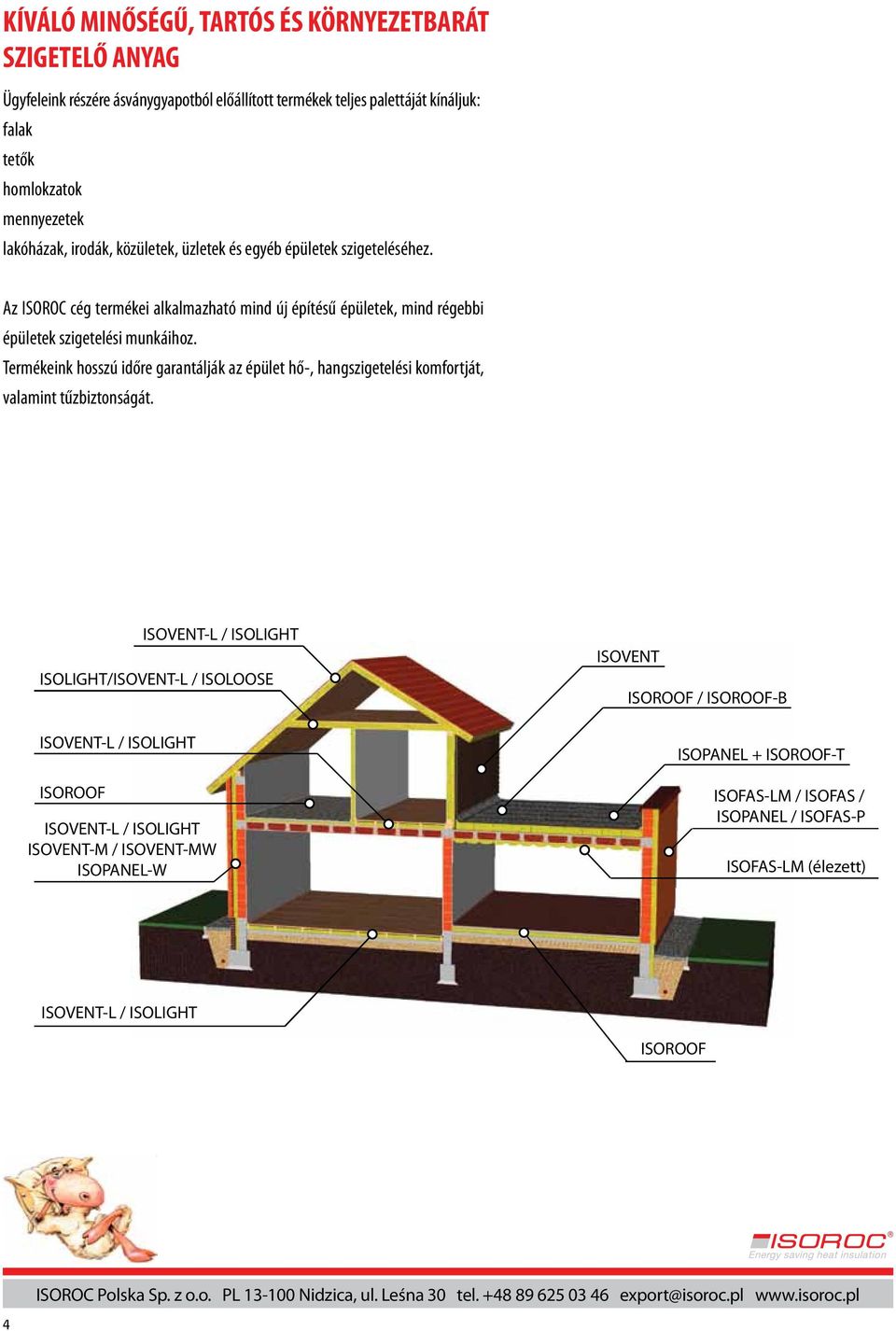 Termékeink hosszú időre garantálják az épület hő-, hangszigetelési komfortját, valamint tűzbiztonságát.