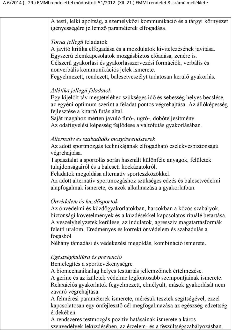 Célszerű gyakorlási és gyakorlásszervezési formációk, verbális és nonverbális kommunikációs jelek ismerete. Fegyelmezett, rendezett, balesetveszélyt tudatosan kerülő gyakorlás.