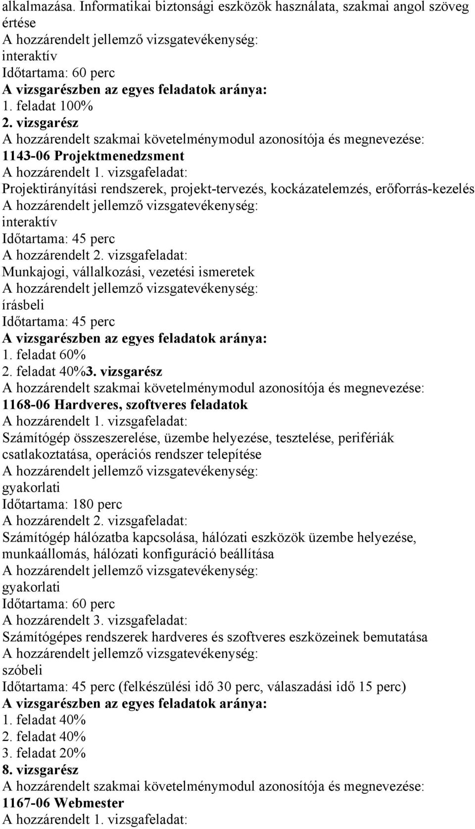 vizsgafeladat: Munkajogi, vállalkozási, vezetési ismeretek írásbeli Időtartama: 45 perc 1. feladat 60% 2. feladat 40%3.