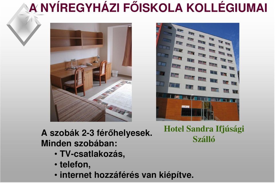 Hotel Sandra Ifjúsági Minden szobában: