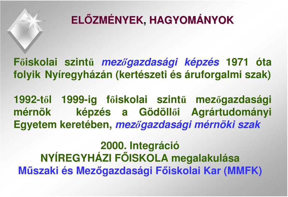 mezőgazdasági mérnök képzés a Gödöllői Agrártudományi Egyetem keretében, mezőgazdasági