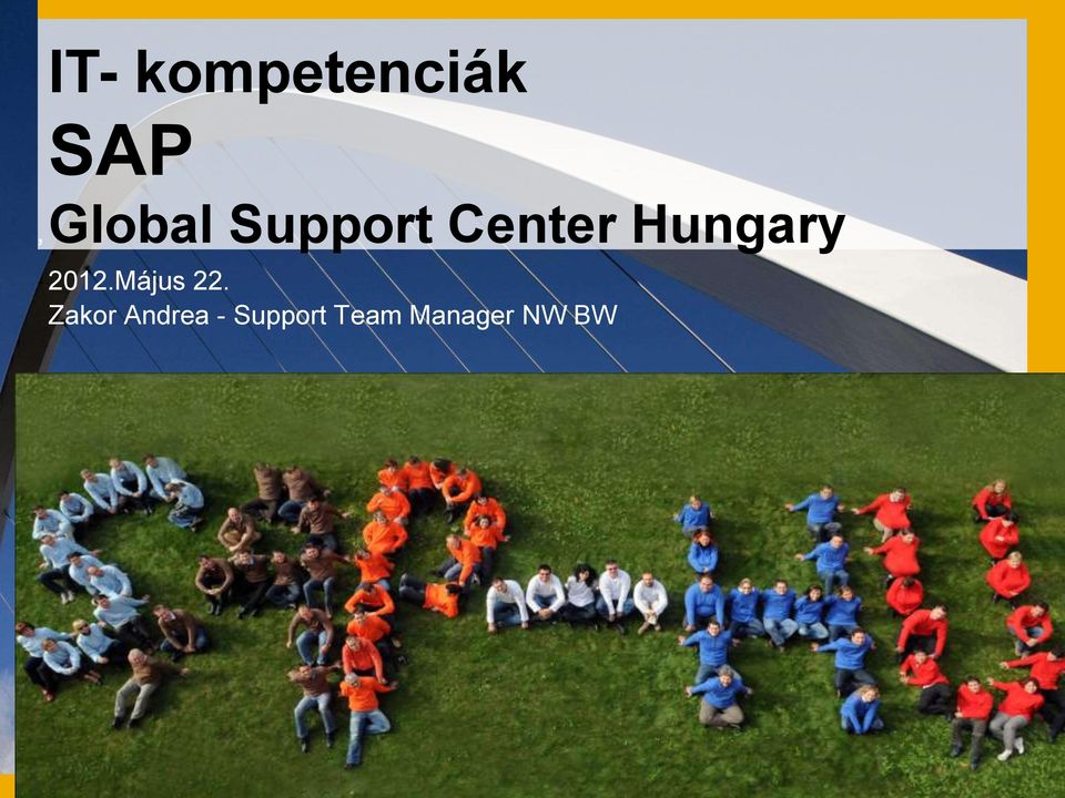 IT- kompetenciák SAP, Global Support Center Hungary Május 22. Zakor Andrea  - Support Team Manager NW BW - PDF Free Download