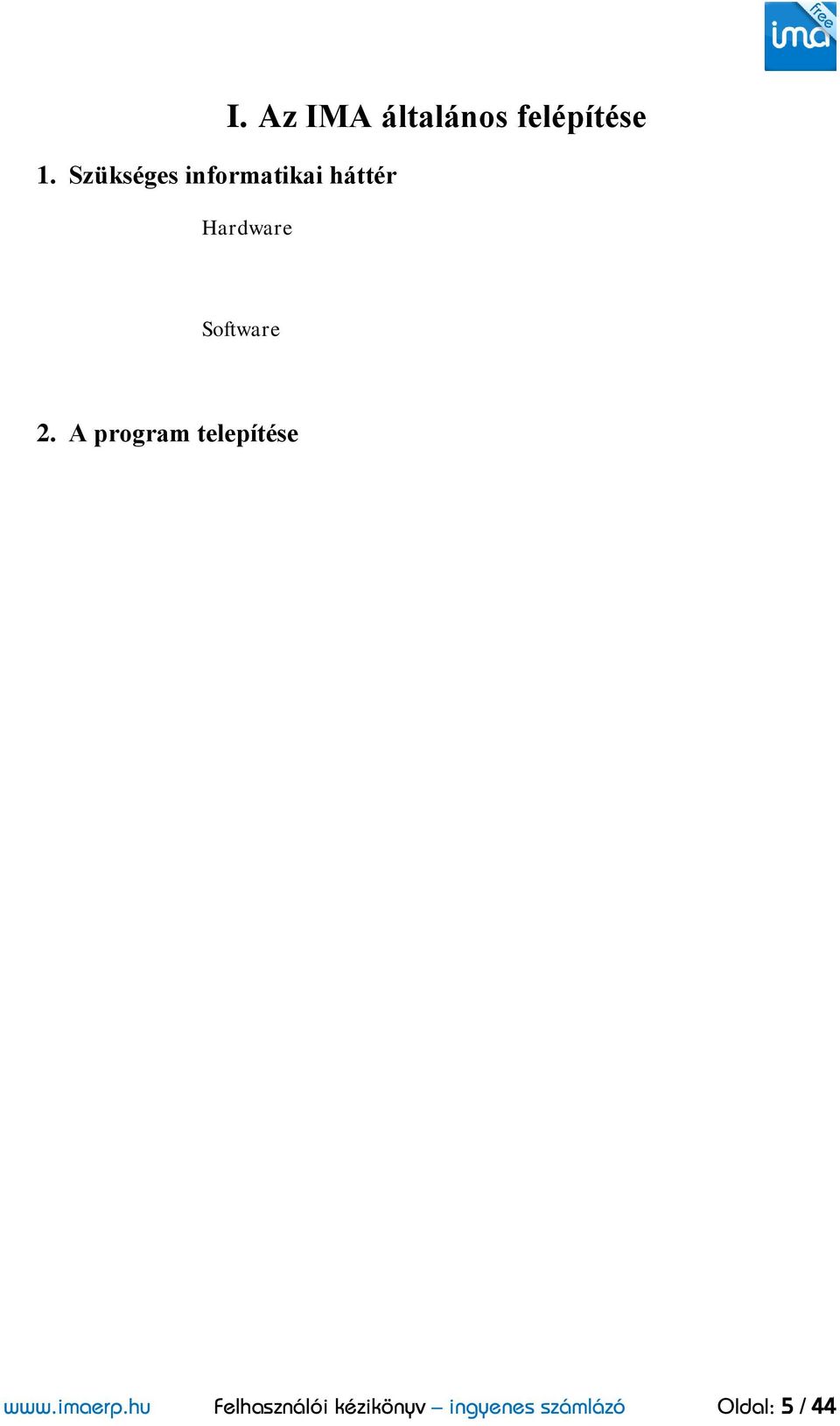 Software 2. A program telepítése www.imaerp.